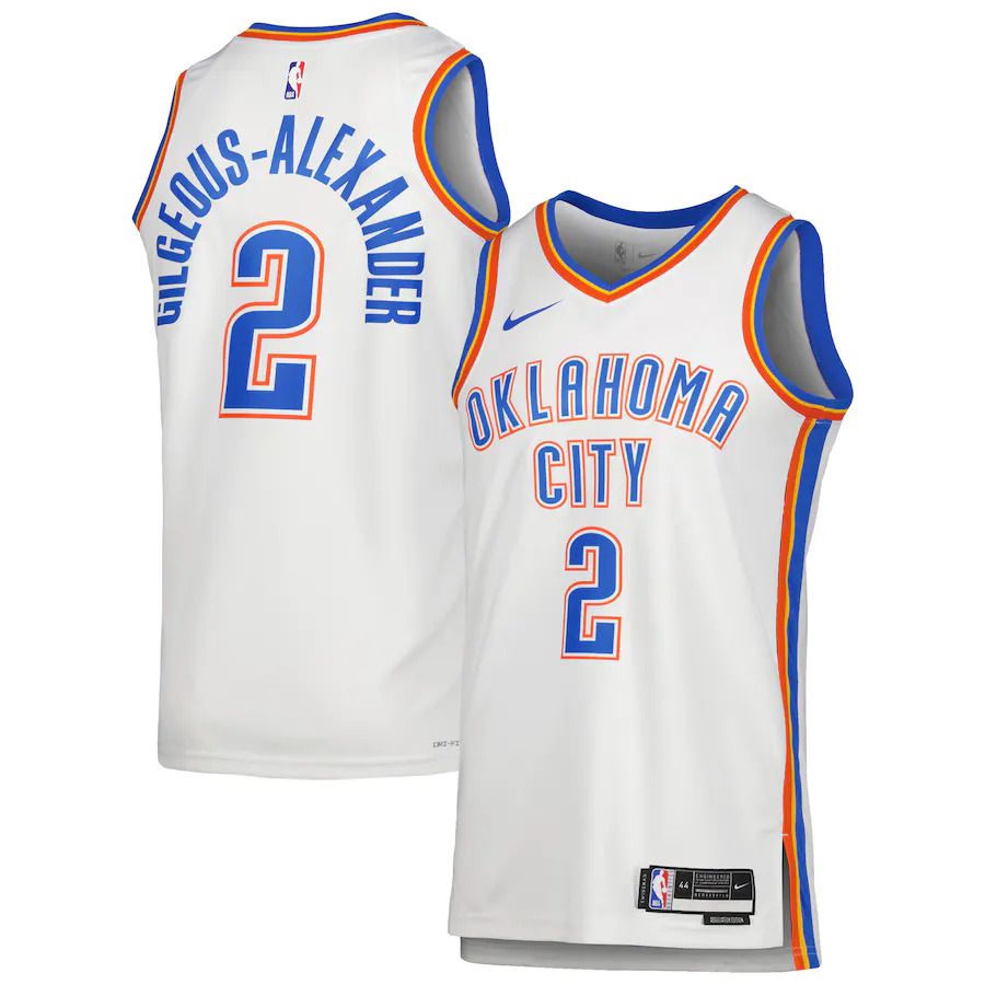 Men Oklahoma City Thunder #2 Shai Gilgeous-Alexander Nike White Association Edition 2022-23 Swingman NBA Jersey->customized nba jersey->Custom Jersey